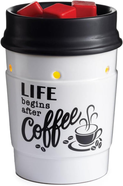 Candle Warmers ETC. Illumination Fragrance Warmer- Light-Up Warmer for Warming Scented Candle Wax Melts and Tarts or to Freshen Room, White Harmony