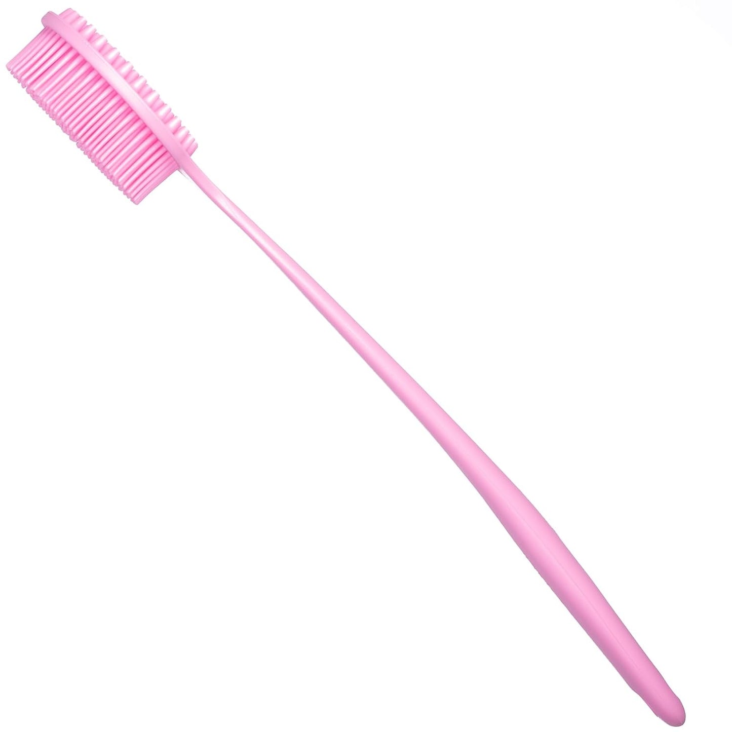 DNC Back Scrubber for Shower Soft Silicone Bath Body Brush with Long Handle (Black)