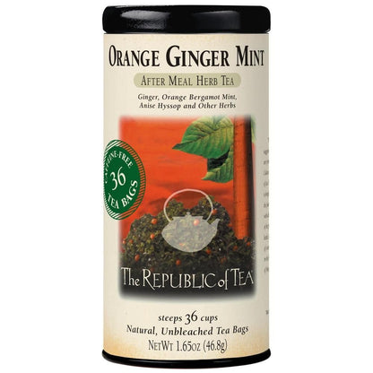 The Republic of Tea Orange Ginger Mint Herbal Tea, Caffeine Free, 36 Count
