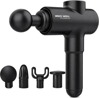 Massage Gun Deep Tissue - Back Muscle Massager w/High Torque Motor for Back Pain, Shoulder, Neck, Body, 4 Heads All Muscles Recover & Massage
