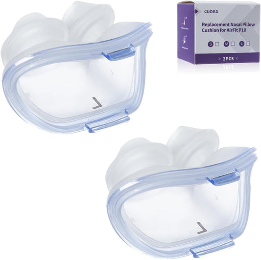Replacement Nasal Pillow Cushion for ResMed AirFit P10, Compatible with Original Airfit P10 Frame, Reliable Seal & Soft Replacement Silicone CPAP Mask Cushion, 2-Pack, Large