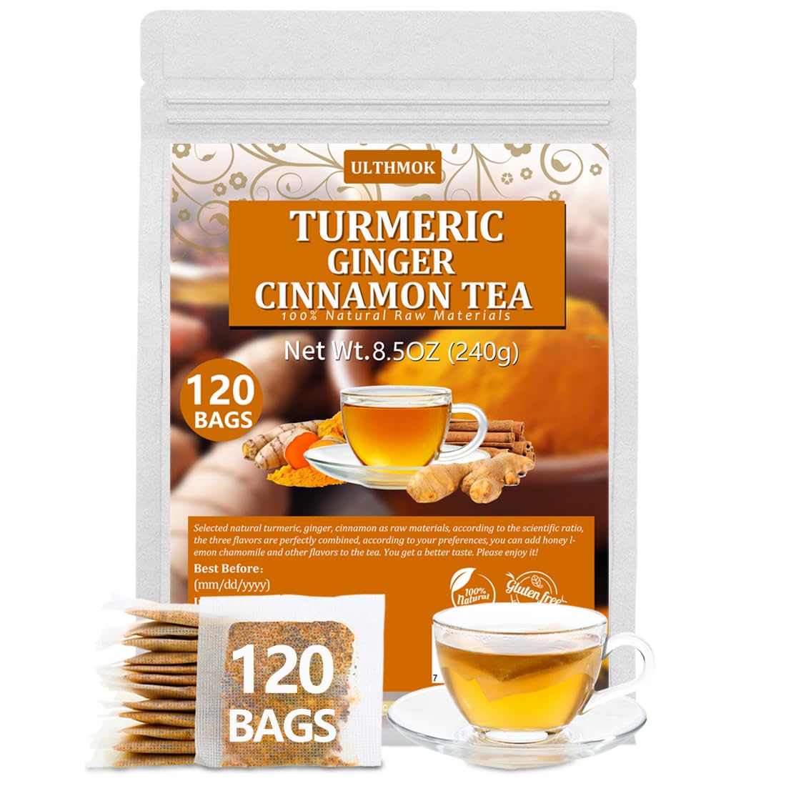 135 Premium Chamomile Tea Bags, Made with 100% Pure Natural Chamomile Flower, Caffeine Free & Non-GMO.