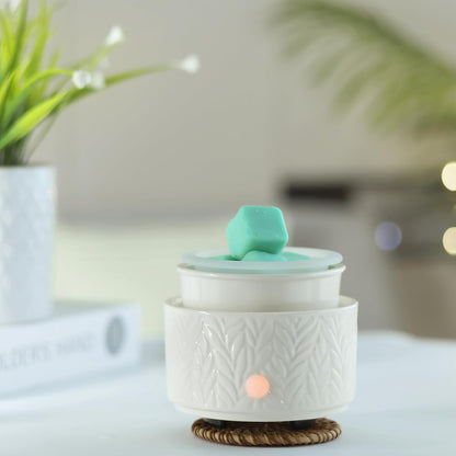 EQUSUPRO Wax Melt Warmer for Scented Wax Melts 3-in-1 Electric Ceramic Candle Wax Warmer Burner Fragrance Wax Melter for Home Office Bedroom Gift & Decor (Leaf)