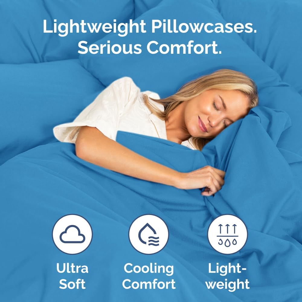 Standard Pillow Cases Set of 10 - Ultra Soft Hotel Quality Pillowcase Covers - Comfy, Cozy & Wrinkle Free - Shrink, Stain and Fade Resistant - Machine Washable Pillow Protectors - 10 Pcs Set - White - Colors B