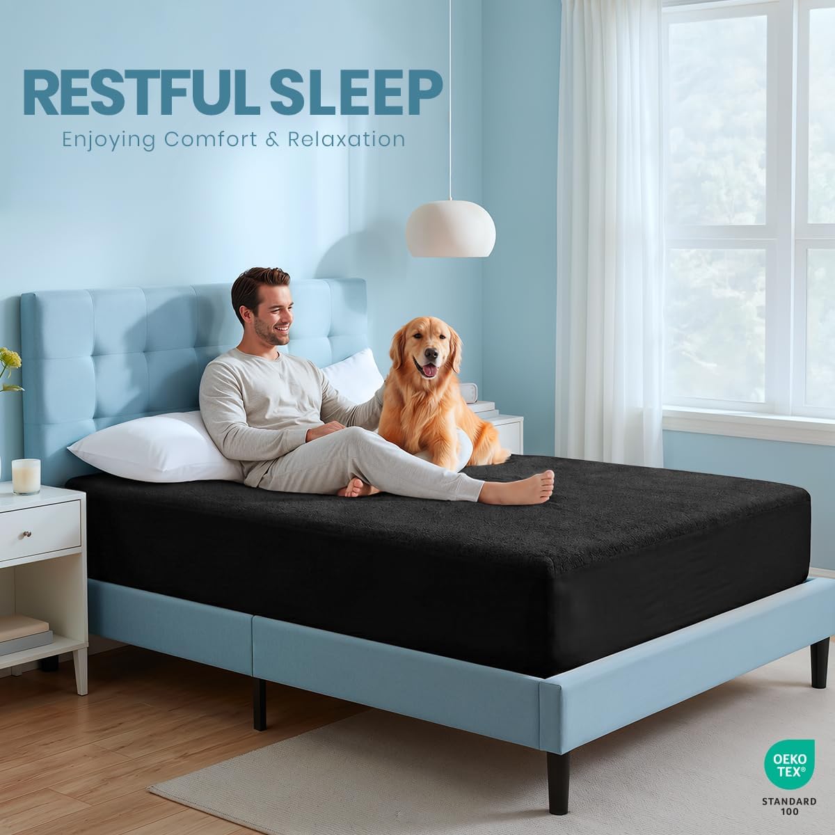 Queen Size Mattress Protector Waterproof, Premium 200 GSM Terry Mattress Cover, Soft & Breathable Bed Cover, Fitted Sheet Style Stretchable Deep Pockets 17" by Utopia Bedding (White)