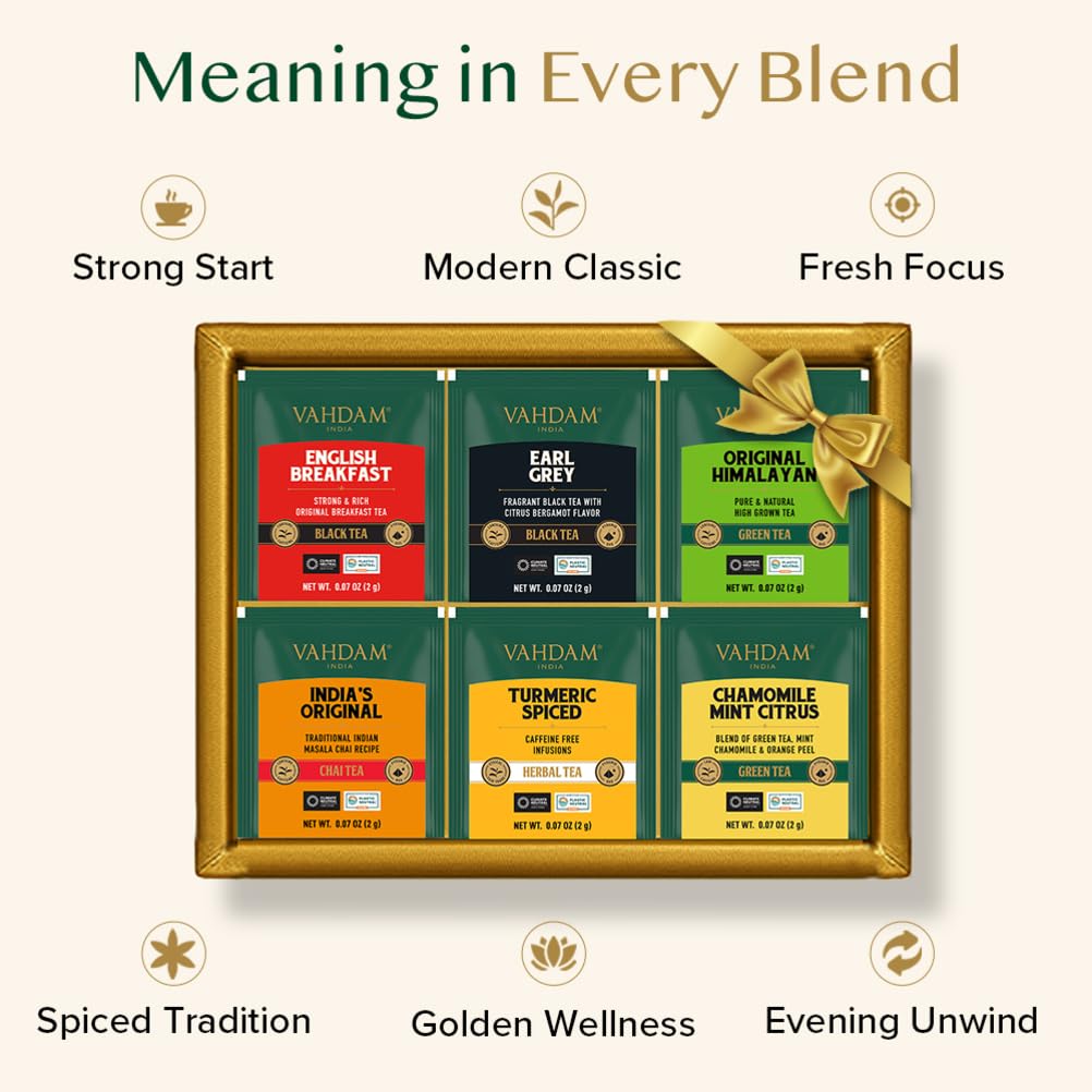 VAHDAM, Assorted Black Tea Loose Leaf Tea Gift Set (10 Flavors) Gift Ideas for Women & Men | Directly Sourced From Assam and Darjeeling | Resealable Ziplock Pouch