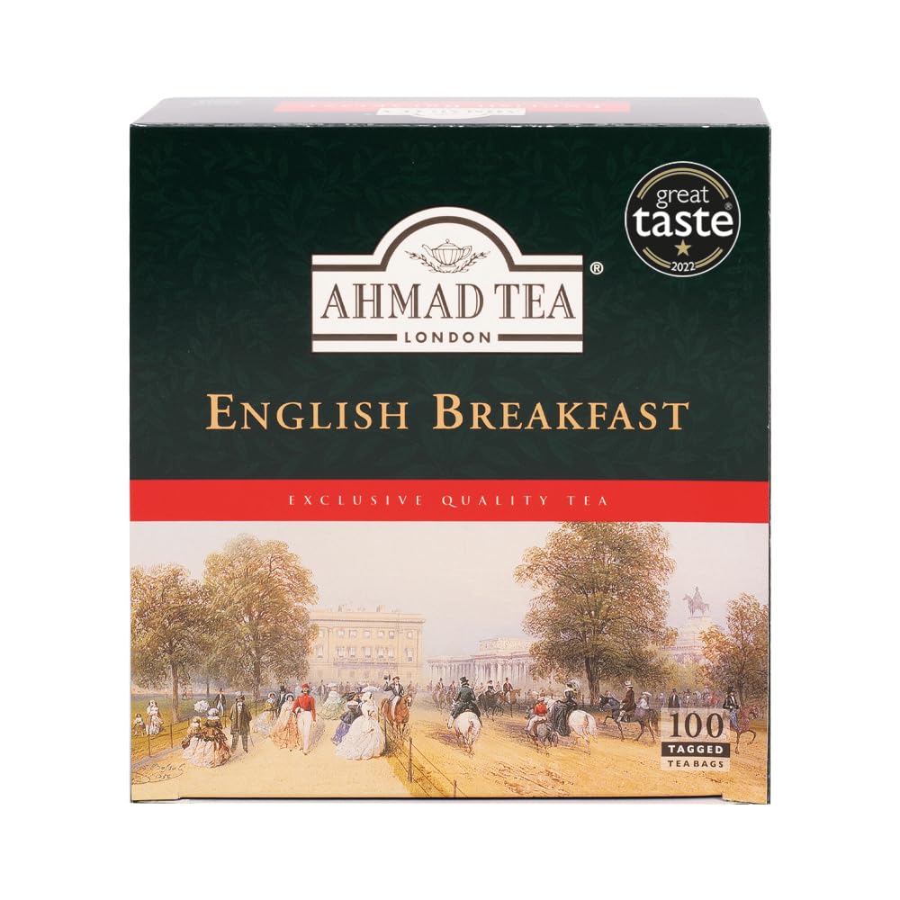 Ahmad Tea Black Tea, English Breakfast Teabags, 100 ct - Caffeinated and Sugar-Free