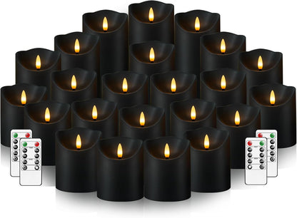 Nimiko Flameless Candles with Remote, Battery Operated Flickering Flameless Candles, LED Candles with Timer 2/4/6/8H, with Realistic LED Candles Set of 9 (D3 x H 3" 4" 5" 6" 7") (Ivory)
