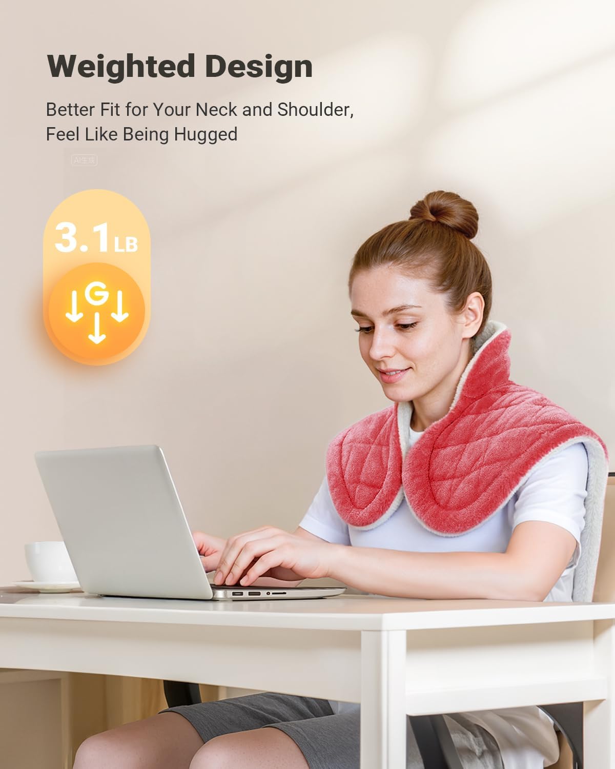 iDOO Heating Pad for Neck and Shoulders and Back for Pain Relief, Fathers Day Dad Gifts for Men, FSA Eligible Items & HSA Store, Large 24"x33" Weighted Electric Heat Pads for Back Gray