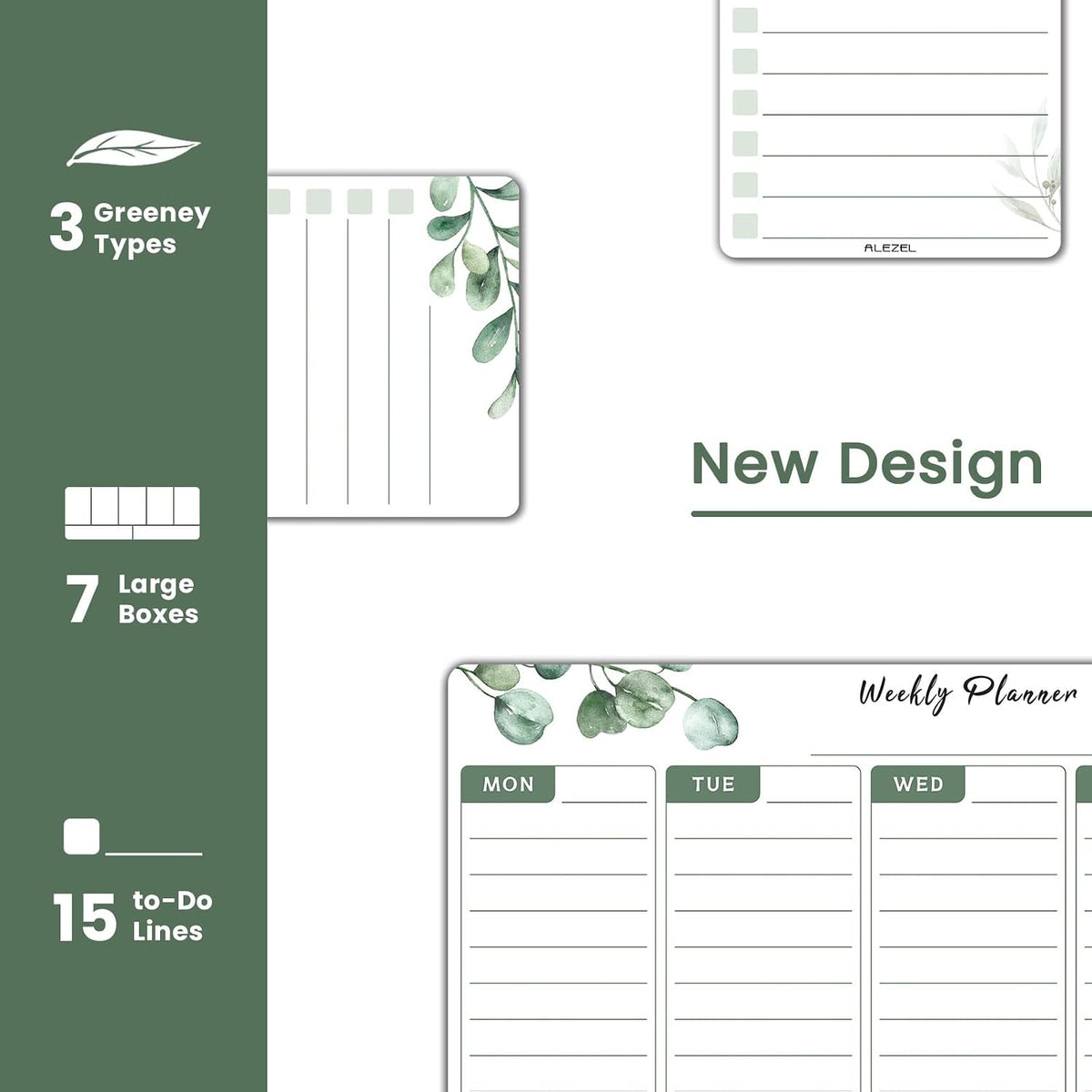 ALEZEL Magnetic Weekly Calendar Whiteboard for Fridge