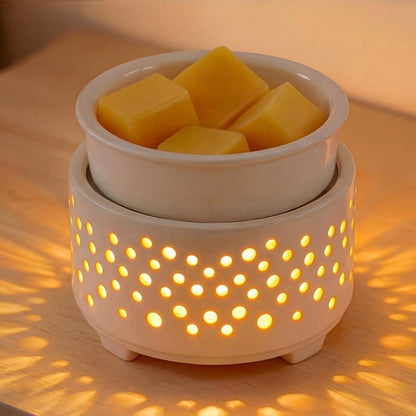 EQUSUPRO Wax Melt Warmer for Scented Wax Melts 3-in-1 Electric Ceramic Candle Wax Warmer Burner Fragrance Wax Melter for Home Office Bedroom Gift & Decor (Leaf)