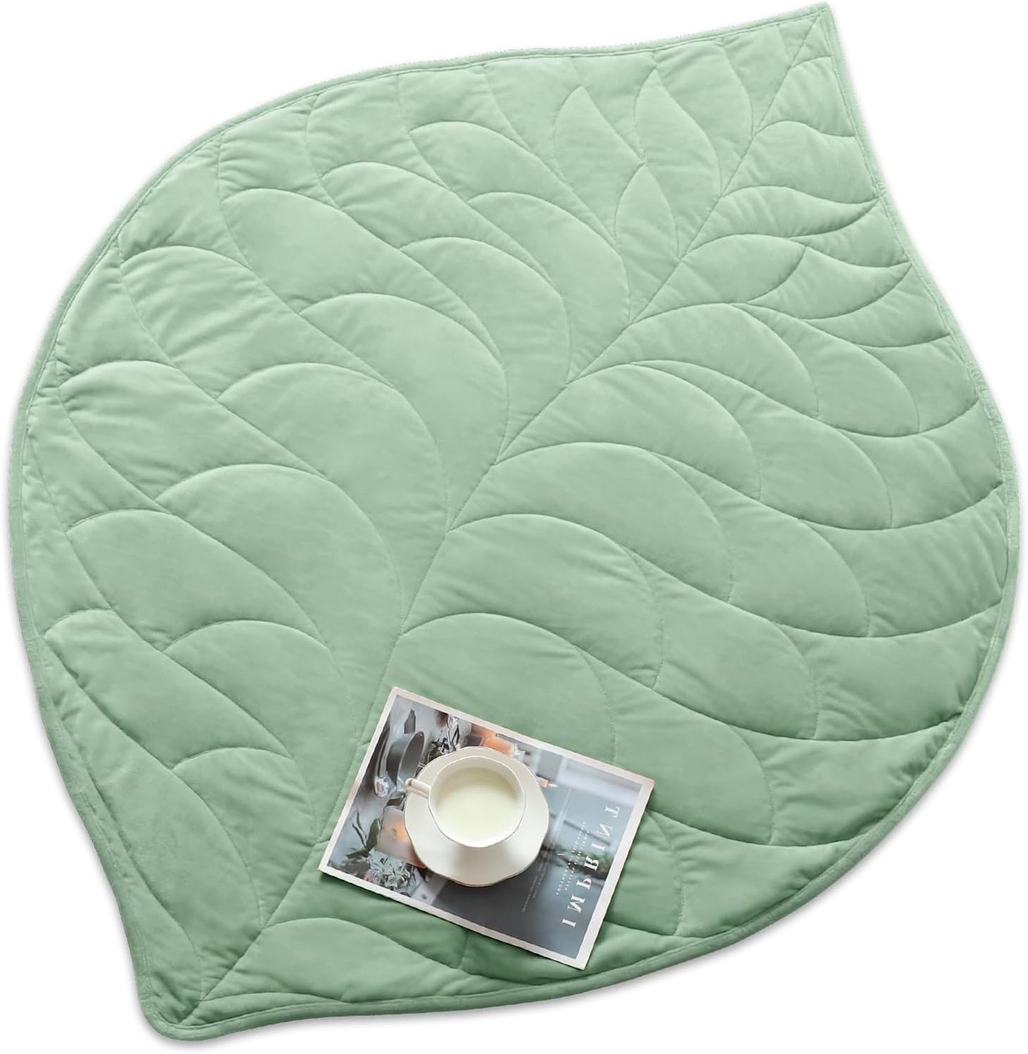 Kaisa Weighted Lap Blanket 7 lbs 41" x 53", Cozy Luxury Crystal Velvet Small Weighted Blanket for Adults, Portable Travel Weighted Blanket for Relaxation, All-Season Blanket, Machine Washable, Green