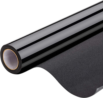 Blackout Window Film, Static Cling Window Tint 100% Light Blocking No-Glue Window Cover for Home Privacy, Room Darkening, Nap Time, Aquarium, Baby Room, Day Sleeping (Matte Black, 17.7x78.7 Inch)