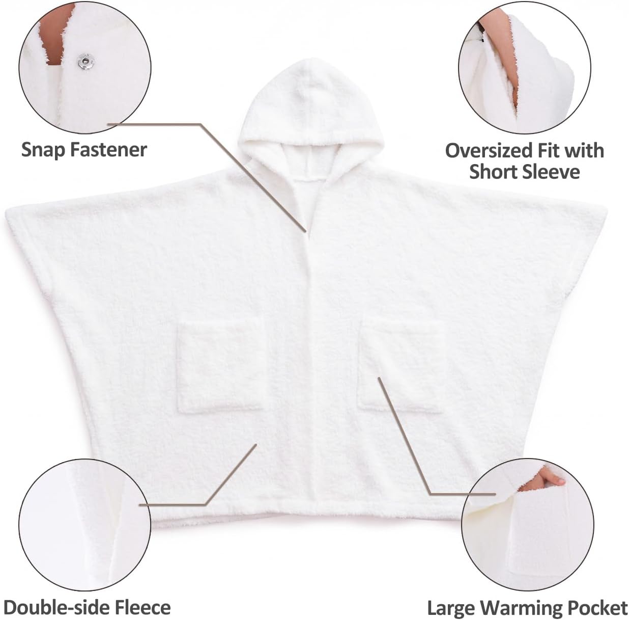 WDCOZY Wearable Blanket Hoodie Poncho Throw Comfy Soft Warm Cape Shawl Cozy Cloak Wrap Hooded with Sleeves For Women Adults