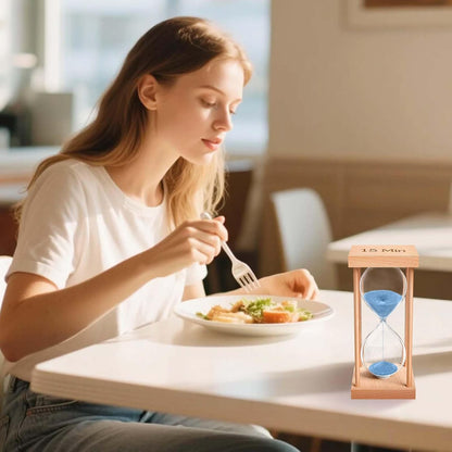 60 Minute Sand Timer, 60 Min Wood Small Hourglass Timer, Blue Sand Clock, One Hour Wooden Hour Glass for Classroom, Sandglass, Reloj De Arena Decorativo, Home, Office, Game, Gift