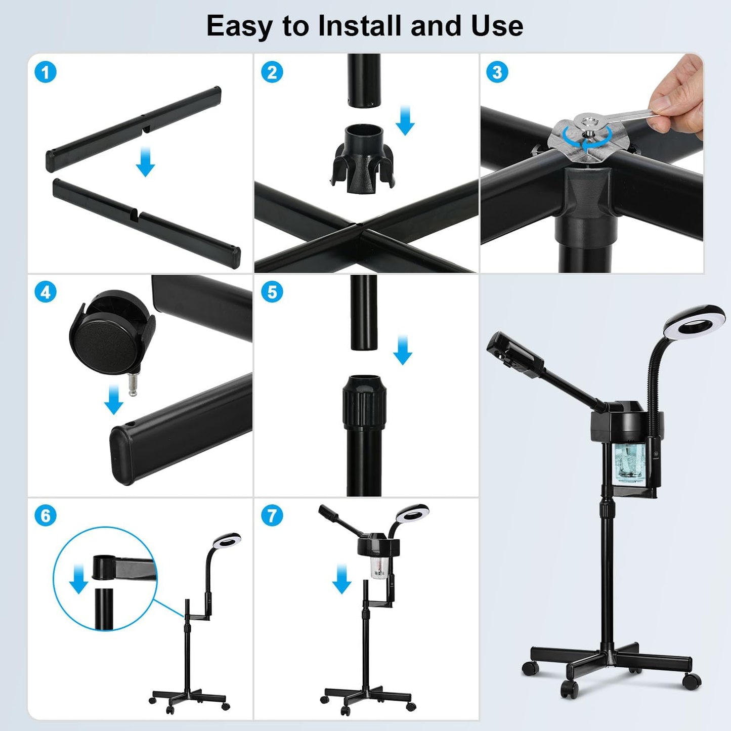Professional Facial Steamer, Face Steamer with Hot Mist, Esthetician Facial Steamer Salon Spa Beauty Skin Care Equipment