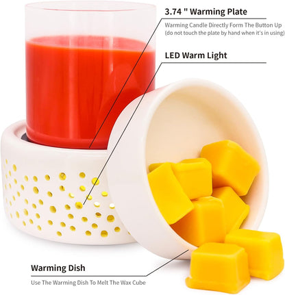 VICTORIA AROMA Ceramic Wax Melt Warmer - LED Night Light Candle Wax Warmer for Scented Wax, Electric Fragrance Wax Melter for Home, Office, Bedroom Decor, and Gifts