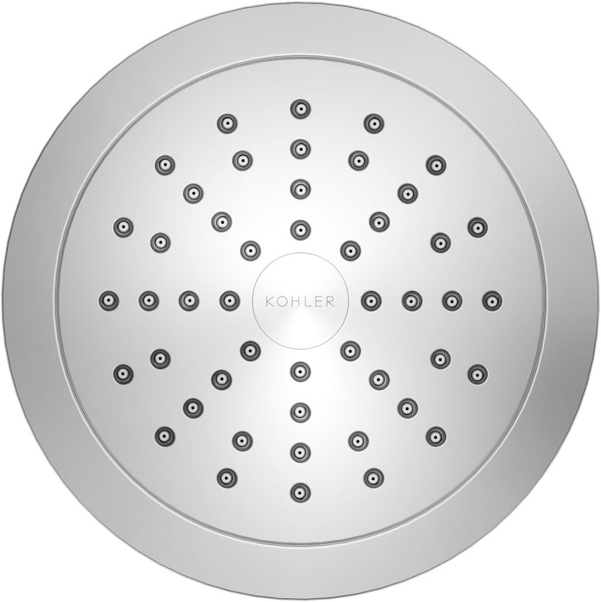 KOHLER 33631-Y-BN Cinq Round Single-Function Filtered Showerhead, Five-Layer Filtration, 2.5 GPM, Full Coverage Spray, Premium Durable Material, Vibrant Brushed Nickel