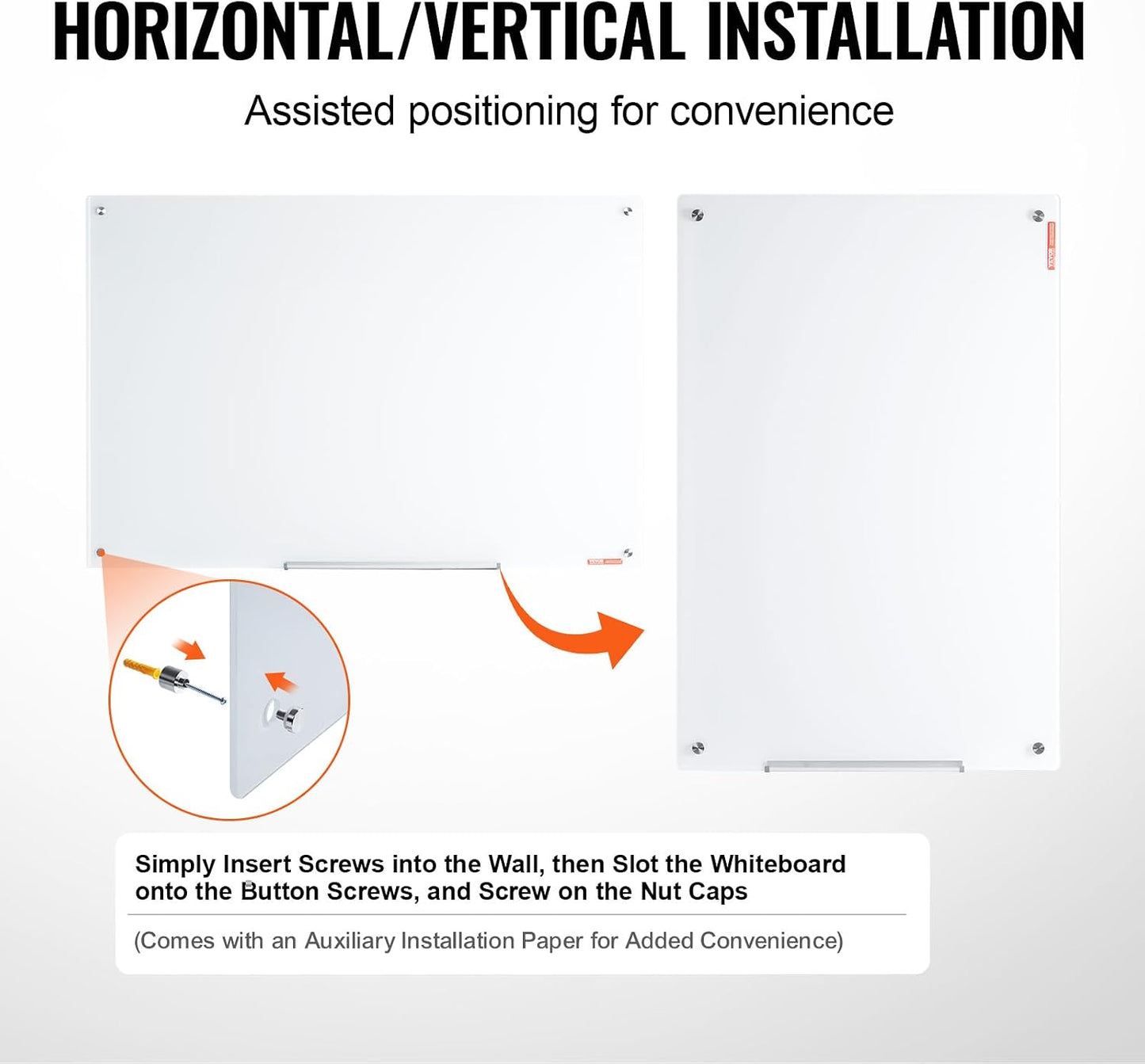 VEVOR Dry Erase Calendar for Wall, 36 x 24 Inches Whiteboard Calendar, Monthly Planner Magnetic Dry Erase Board, 1 Magnetic Erase & 2 Dry Erase Marker & Movable Tray for Restaurant Office Home School