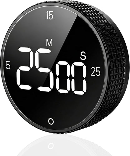 Digital Kitchen Timer, Magnetic Visual Pomodoro Clock with Large LED Display, 3 Preset Times (5/15/25) for Cooking Baking Fitness