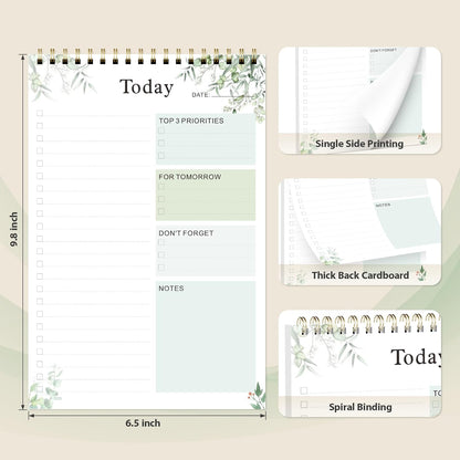 Weekly To Do List Notepad, Undated Planner with 52 Sheets (8.5''x11'') | Desk Accessories and Supplies, Women & Man, Home School & Work