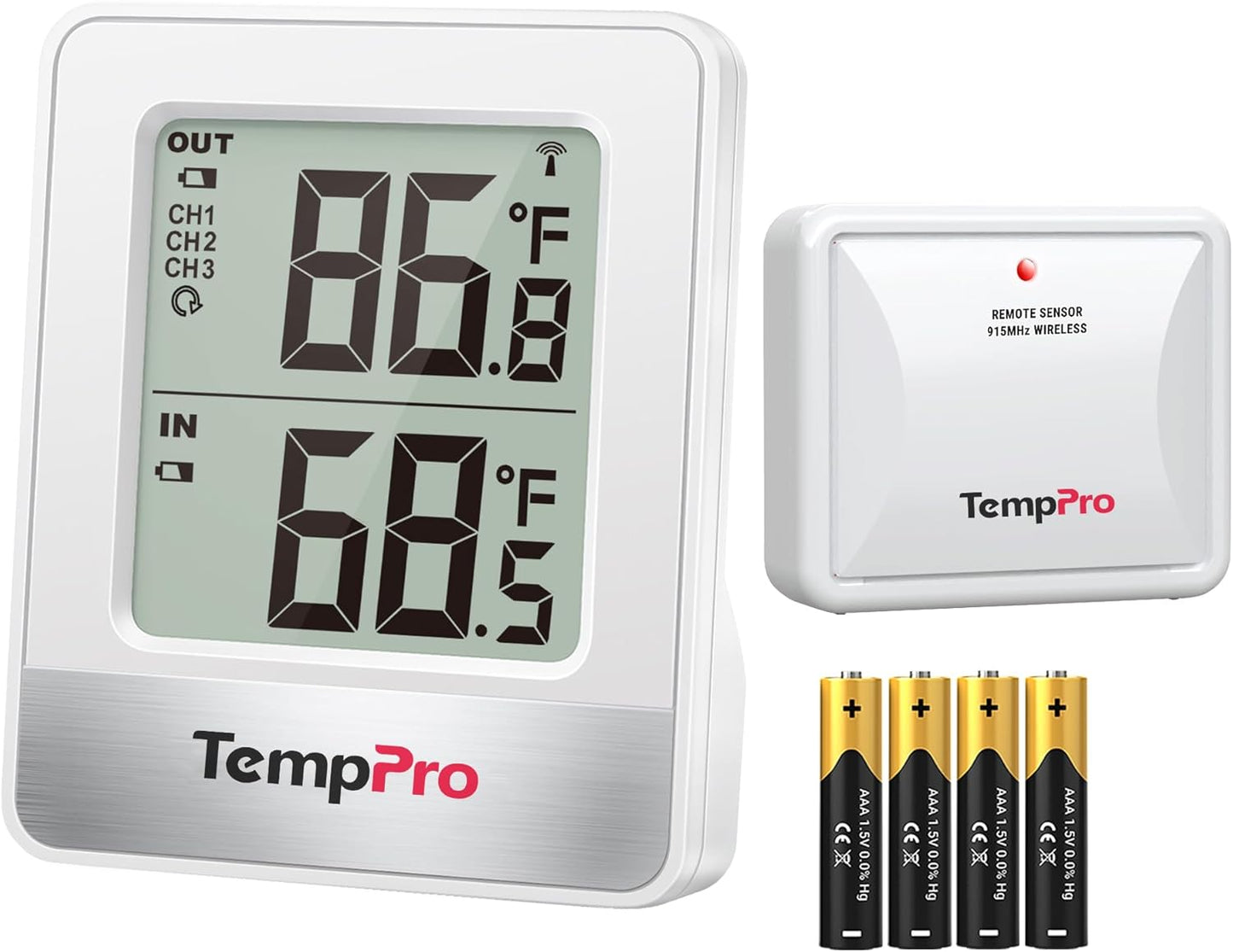 TempPro TP49 3 Pieces Digital Hygrometer Indoor Thermometer Humidity Meter Mini Hygrometer with Temperature and Humidity Monitor Outdoor and Room Thermometer Weather Station (Previously ThermoPro)