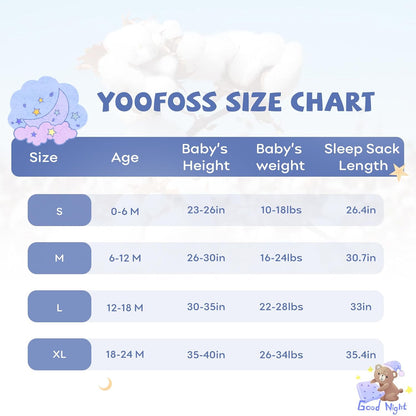 Yoofoss Baby Sleep Sack Baby Wearable Blanket 100% Cotton 2-Way Zipper Toddler Sleeping Sack
