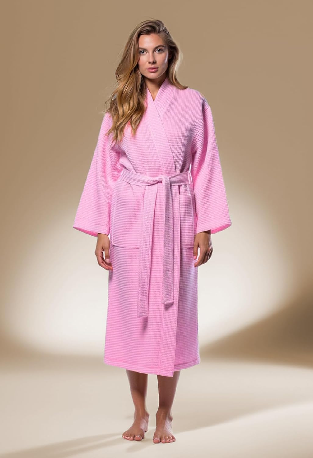 Turquaz Womens Lightweight Waffle Kimono Bathrobe for Men - Soft Quick-Dry Spa & Summer Towel Robe, Cotton Blend