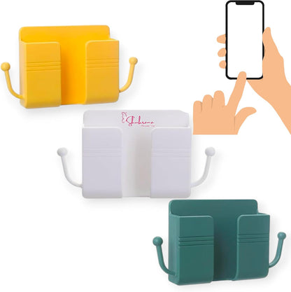 Shukrana Blessings Wall-Mounted Organizer, Multi-Purpose Mobile Stand with Universal Phone Hanger and Clothes Hooks for Household Storage