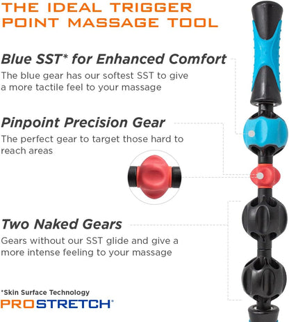 ProStretch Type X2 Roller, Massage Stick for Muscle Soreness Recovery, Deep Tissue Therapy, and Myofascial Release