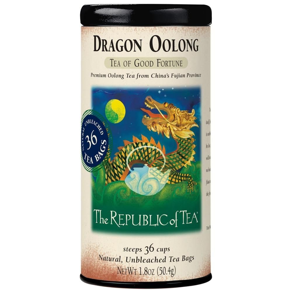 The Republic of Tea Dragon Oolong Tea, Naturally Caffeinated, 36 Count