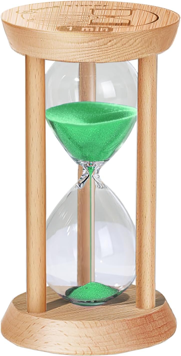2 Minute Wooden Sand Timer,2 Min Hourglass, Small Sand Watch, Reloj De Arena, Hour Glass Sandglass for Home, Office, Decorative, Game, Classroom