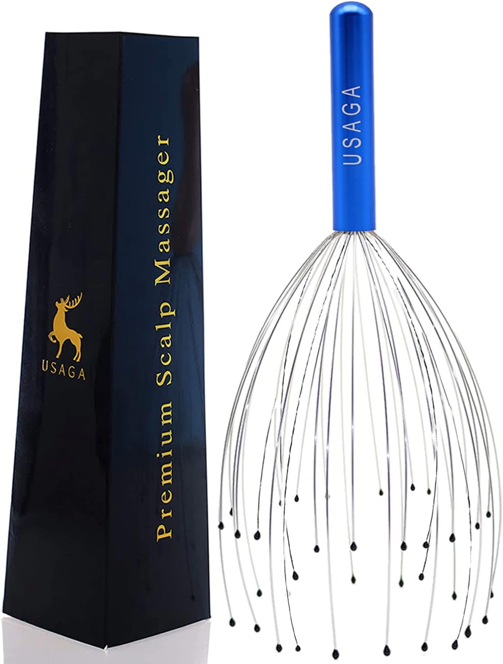 USAGA 36 Fingers Head Massager Scalp Massager Head Scratcher, Stocking Stuffers Gift for Scalp Body Relaxing (Black)