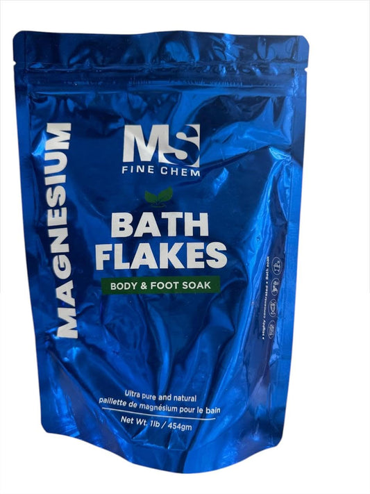 Pure Magnesium Flakes, 1lb| Great for Foot & Body Bath Soaks | Natural Magnesium Chloride Minerals | Better Absorption Over Epsom Salt | Relaxation & Skin Hydration Support