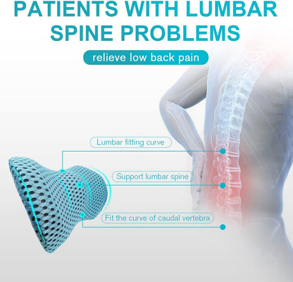 Lumbar Support Pillow for Office Chair, Memory Foam Lumbar Pillow for Lower Back Pain Relief (Grey)
