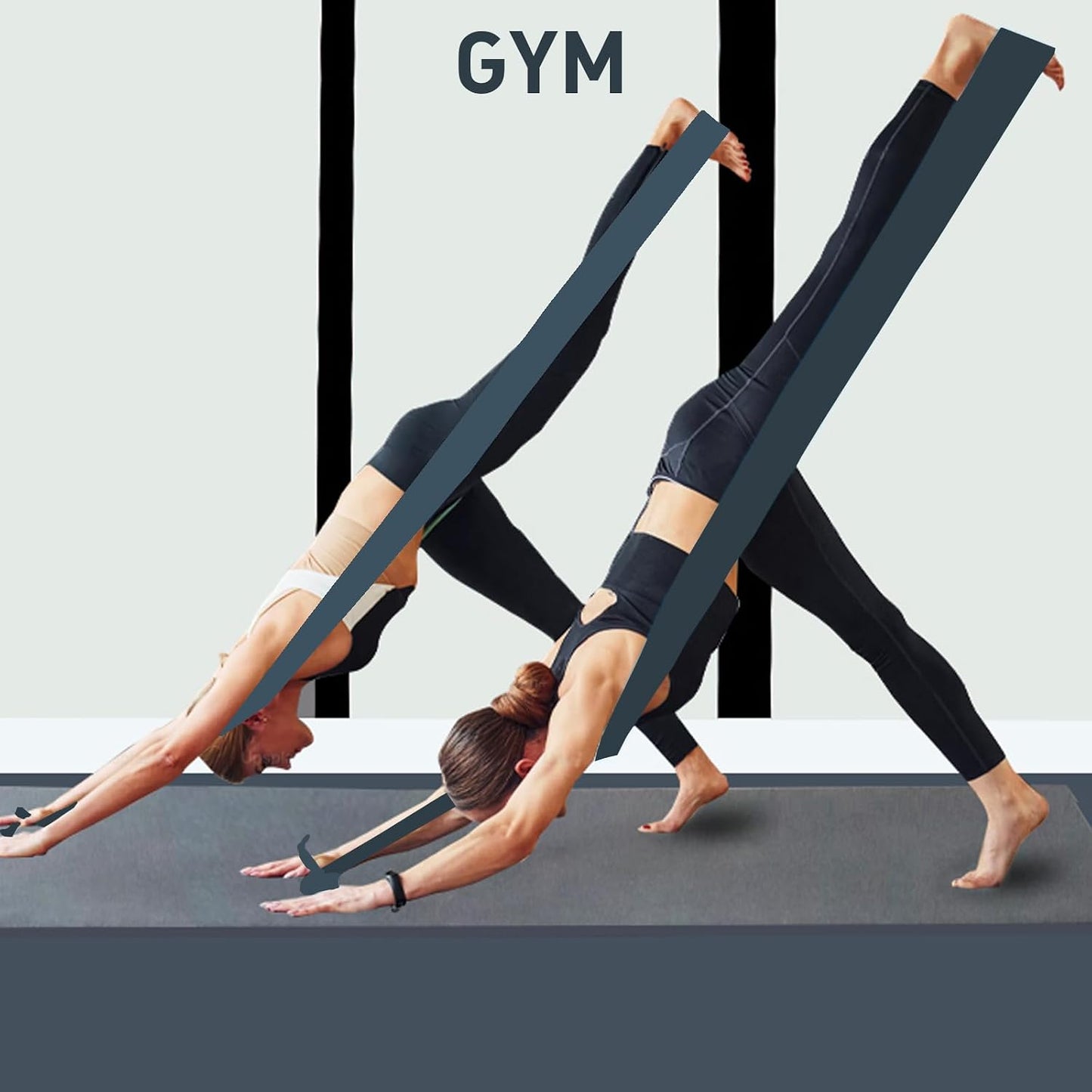 A AZURELIFE Resistance Bands,Professional Long Non-Latex Elastic Stretch Bands,Exercise Bands for Physical Therapy, Yoga, Pilates, Rehab, at-Home or The Gym Workouts, Strength Training