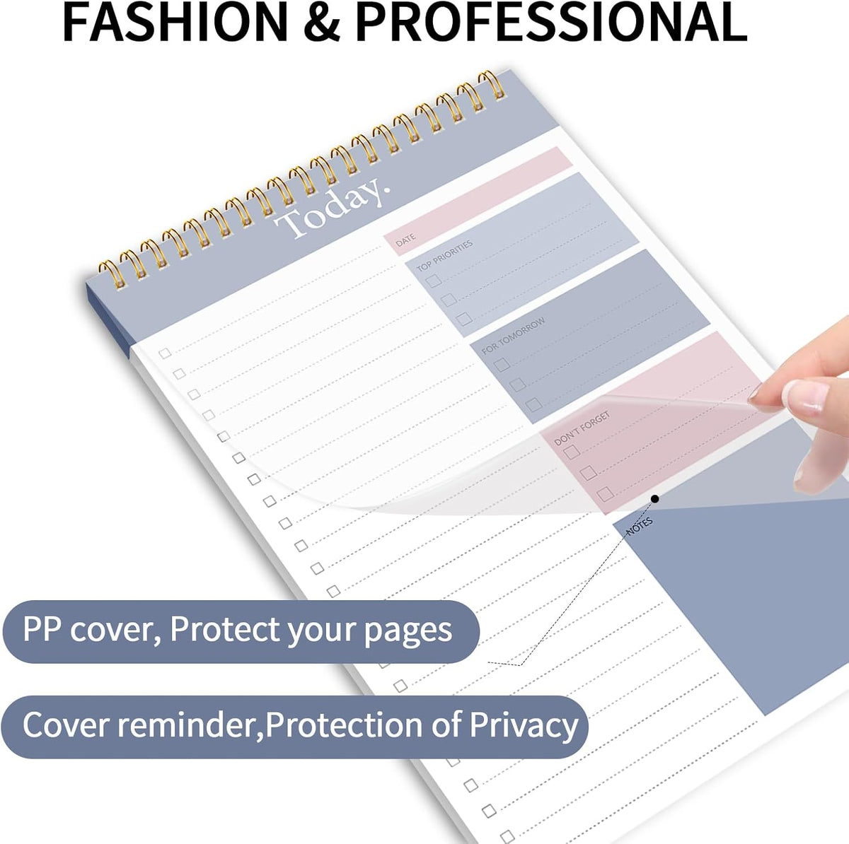 KMQOY To Do List Notepad, Daily Checklist Planner, 6.7" x 9.8", 104 Pages