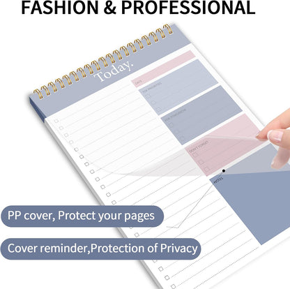 KMQOY To Do List Notepad, Daily Checklist Planner, 6.7" x 9.8", 104 Pages