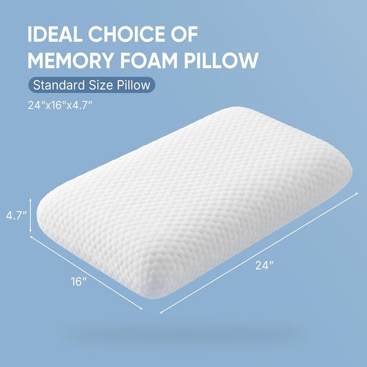 OLIXIS Memory Foam Pillow, Bed Pillows for Sleeping, Standard Size, 2 PCS