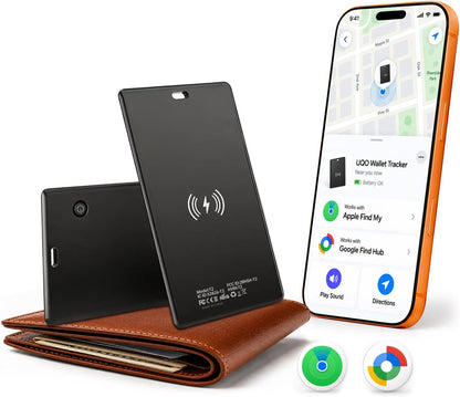 Wallet Tracker Card, Works with Apple Find My or Google Find Hub