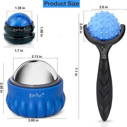 Everjoys Massage Ice Roller Ball, Cold & Heat Therapy Relief Massager, Deep Tissue Massage Pain Relief, Massager Tool for Back/Neck/Body/Face/Foot Pain, Muscles Recovery