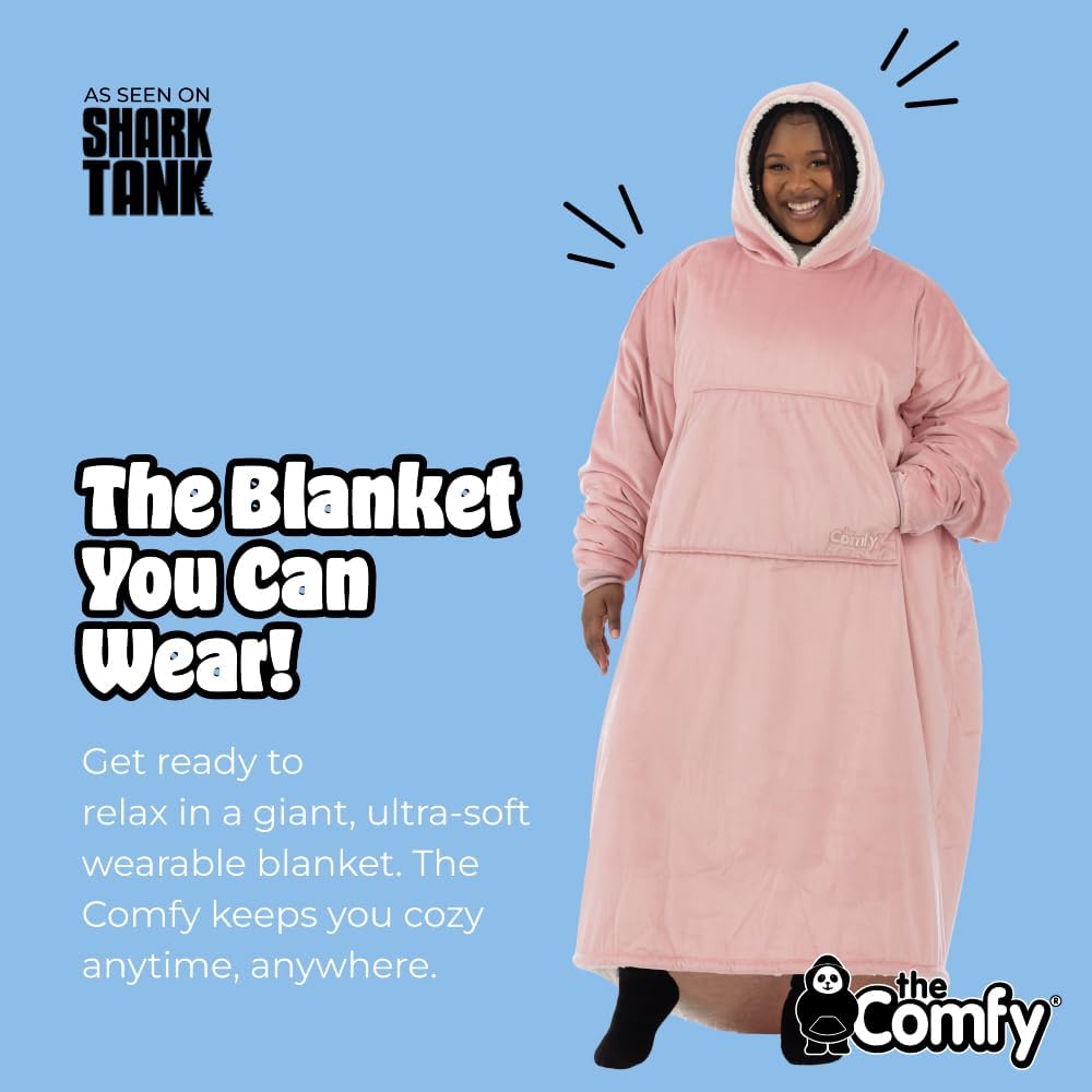 THE COMFY Original | From Shark Tank | Patented | Oversized Sherpa Wearable Blanket Hoodie| Gift for Women & Men | One Size