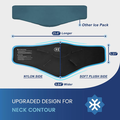 REVIX Neck Ice Pack Wrap – Reusable Hot Cold Gel Pack for Neck and Shoulder, Large Flexible Design with Soft Plush Lining, Cervical Gel Ice Wrap Ideal for Post-Workout Recovery, Fatigue & Relaxation