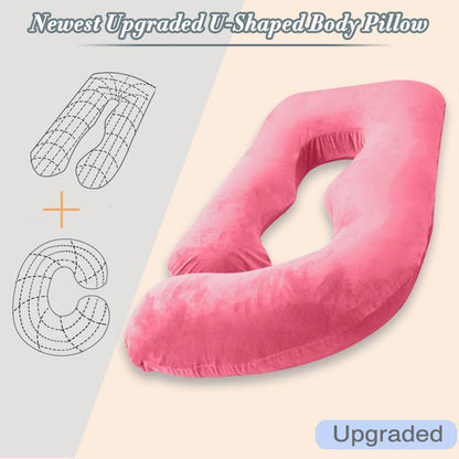 60 Inch Pregnancy Pillow for Sleeping, Extra Large U Shaped Body Pillow, Maternity Pillow for Pregnant Women with Velvet Cover (Dark Grey)