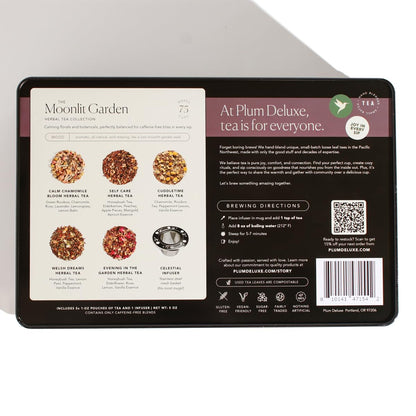 Loose Leaf Tea Sampler – 5 Caffeinated Blends Including Creme Brulee Earl Grey, Peach Oolong, Citrus Mint, Pecan and Floral Black – 75 to 100 Cups – Handcrafted in USA – Plum Deluxe