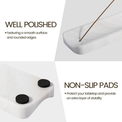 Koville Marble Incense Holder, Incense Holder for Sticks, Incense Sticks Holder Ash Catcher for Meditation Yoga SPA, Natural Stone Incense Burner, Home Table Decor (Grey)