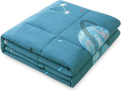 Sivio Weighted Lap Pad 2lbs, Cotton Weighted Blanket Sensory Weighted Lap Blanket Indoor Outdoor, 19 x 21 Inch, Blue Dinosaur