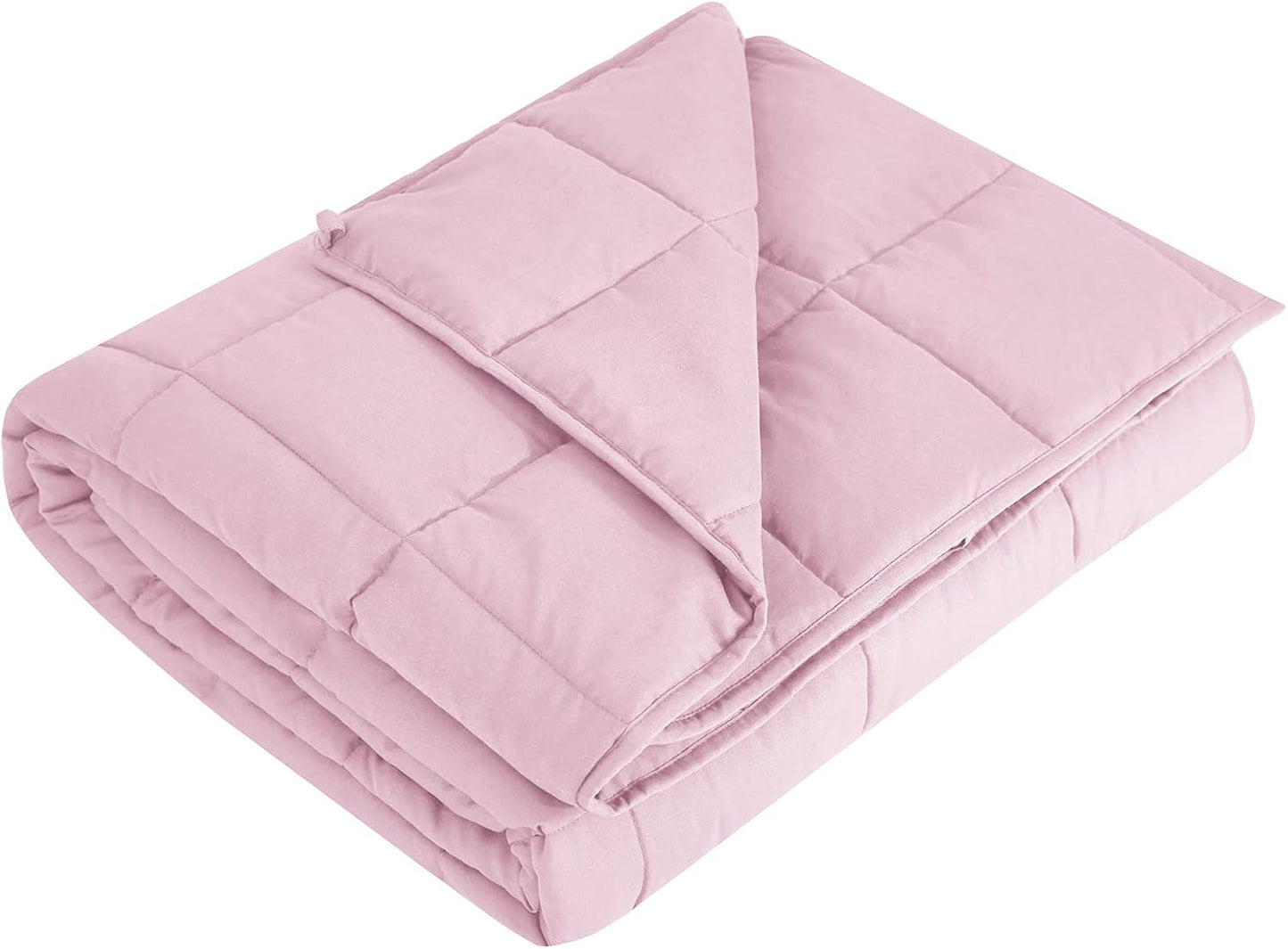 L'AGRATY Weighted Lap Pad 7lb: Small Weighted Blanket for Adults - Cooling Portable Travel Blanket for Relaxation Sleeping - Washable All-Season (29" x 24")