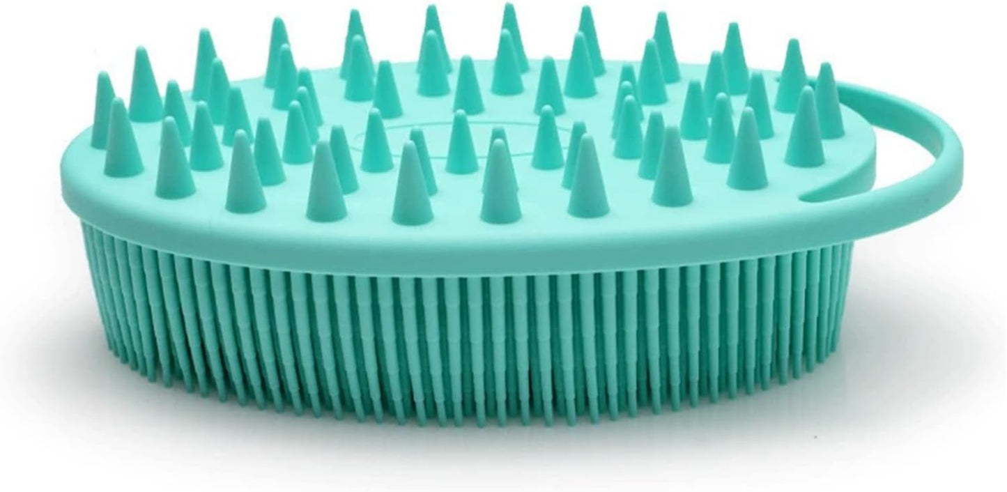Pink Exfoliating Body Scrubber and Shower Brush - Soft Silicone Loofah for Kids and Adults - All Skin Types