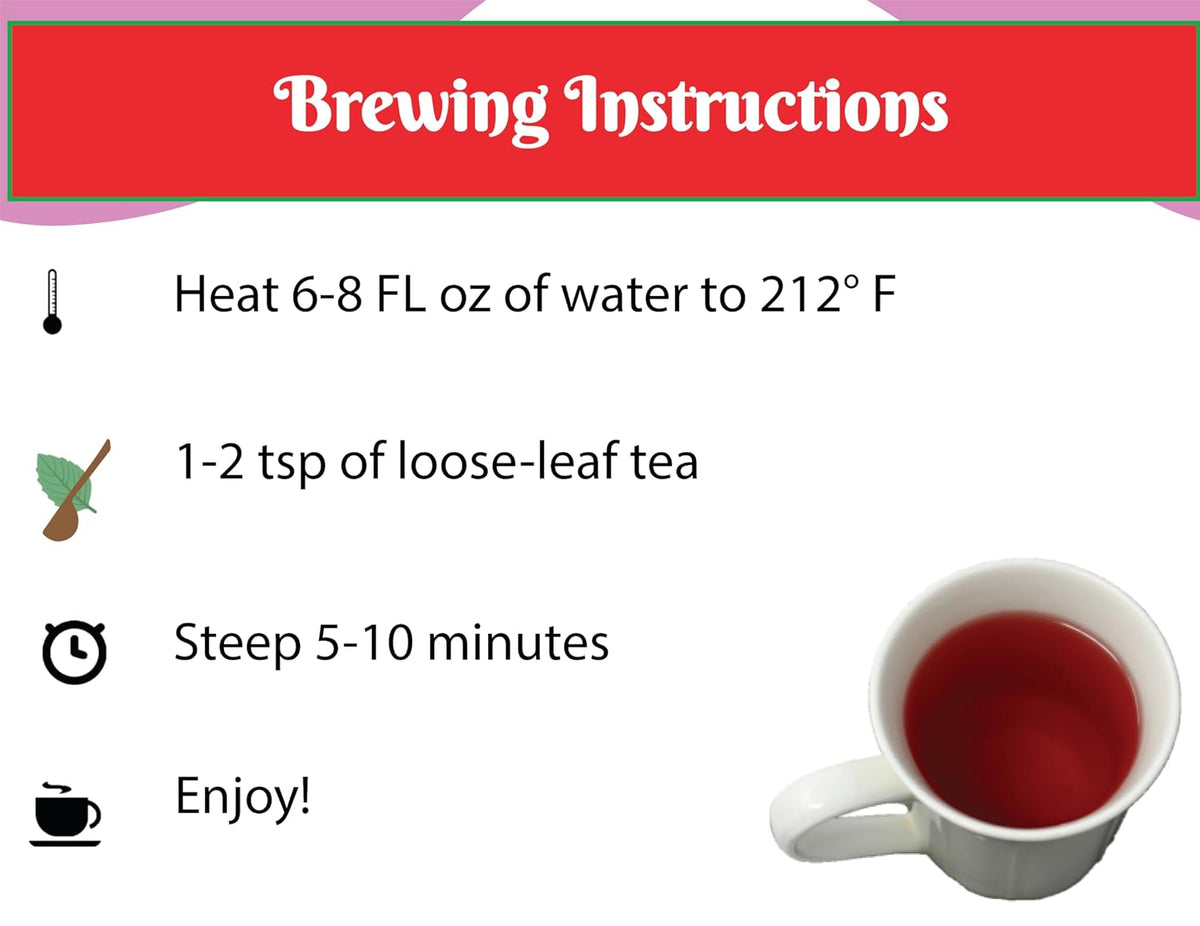 Tea Whisker Strawberry Bliss Strawberry Herbal Loose Leaf Tea, 4 oz